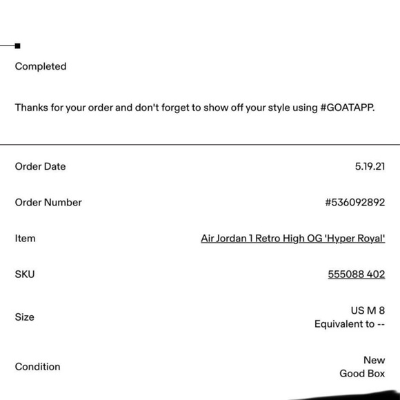 AIR JORDAN 1 Retro High OG “Hyper Royal” - Picture 7 of 7